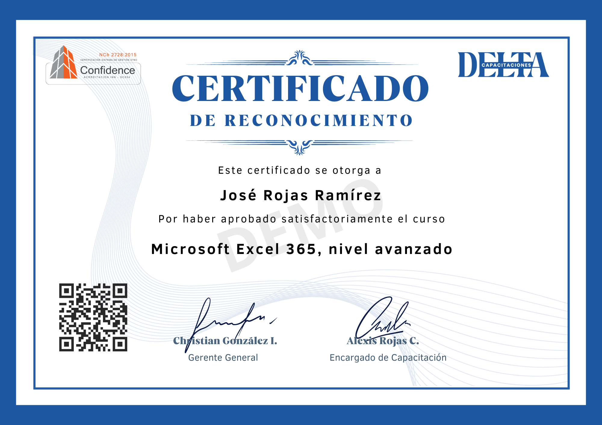Certificado con validación QR